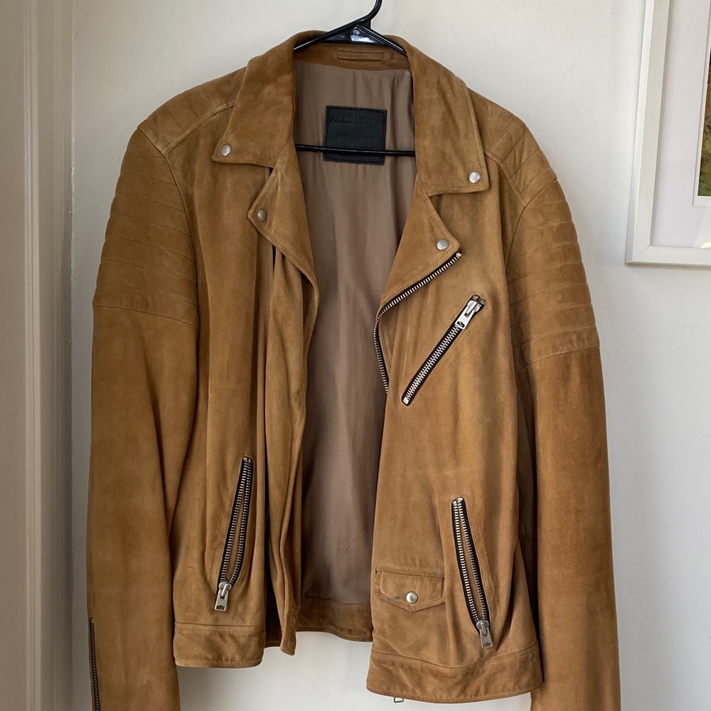 All Saints Camel Suede Jacket